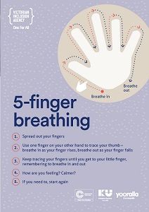 Printable poster with 5-finger breathing technique for managing feelings