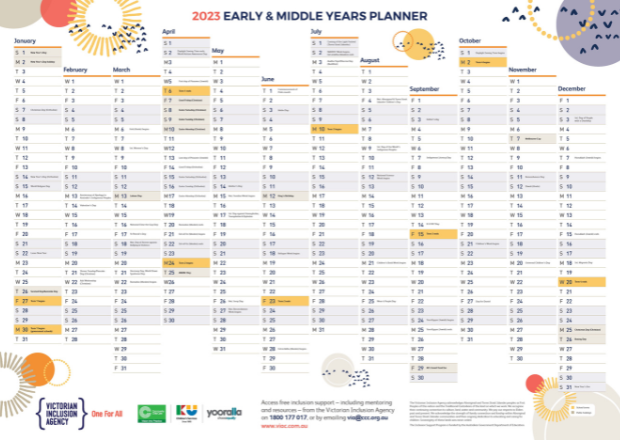 VIA Wall Planner 2023 - full year calendar
