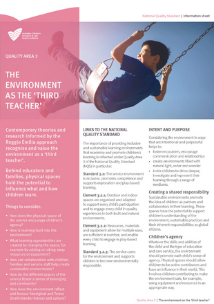 ACECQA- The environment as the third teacher fact sheet