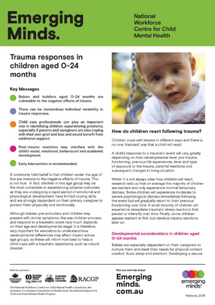 Emerging minds - trauma responses in 0-24 months - fact sheet