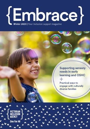 Embrace Magazine #7 Cover Child with bubbles floating in the garden