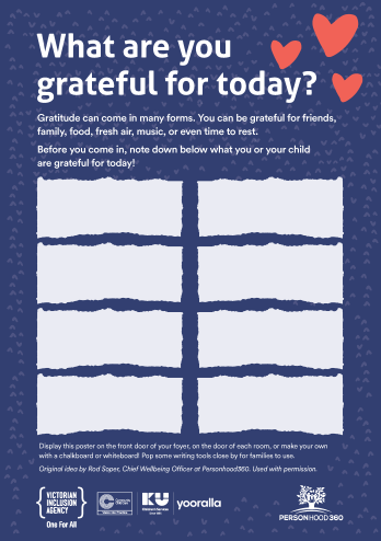 Poster with spaces to fill in what you may be grateful for
